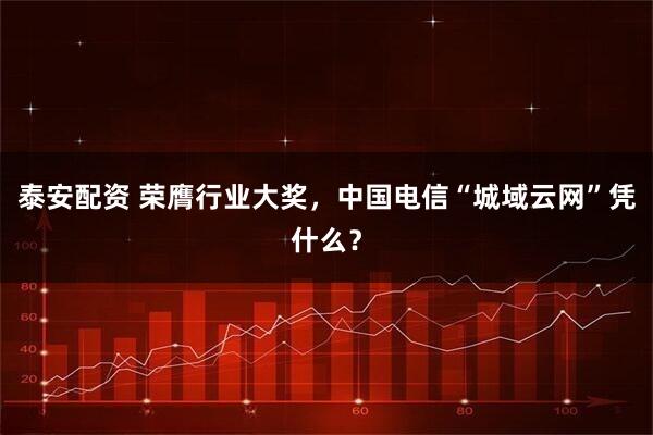 泰安配资 荣膺行业大奖，中国电信“城域云网”凭什么？